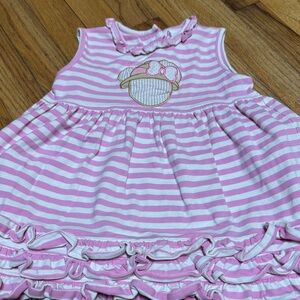 Pink and White Striped Baby Dress
